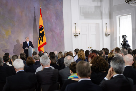 Bundespräsident Joachim Gauck bei seiner Rede zu Perspektiven der europäischen Idee im Großen Saal