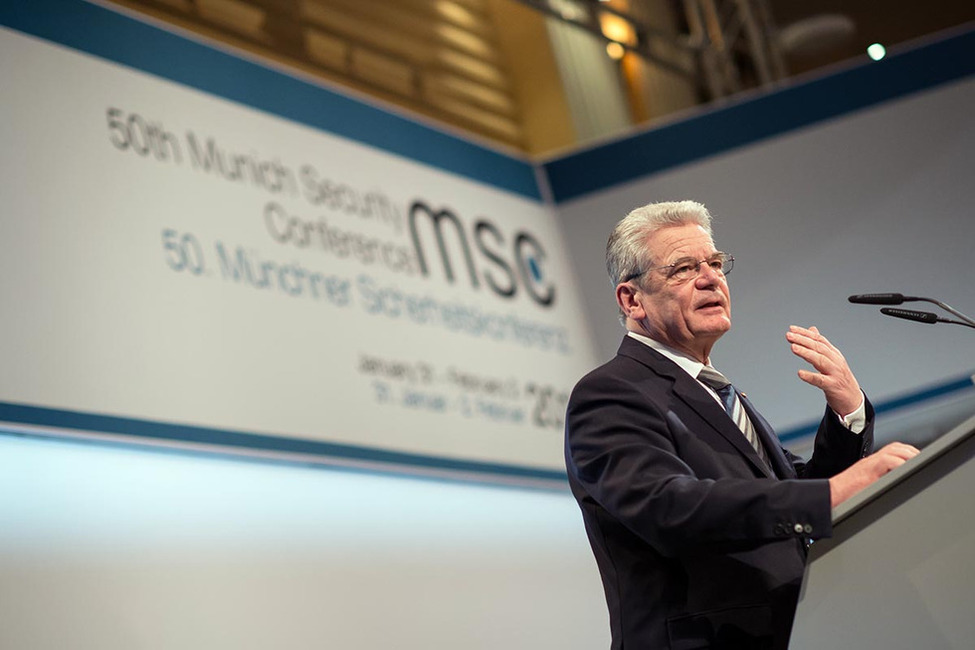 Bundespräsident Joachim Gauck hält bei der 50. Münchner Sicherheitskonferenz die Eröffnungsrede
